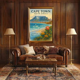 Cape Town Tranquility: Watercolor Art Poster Print