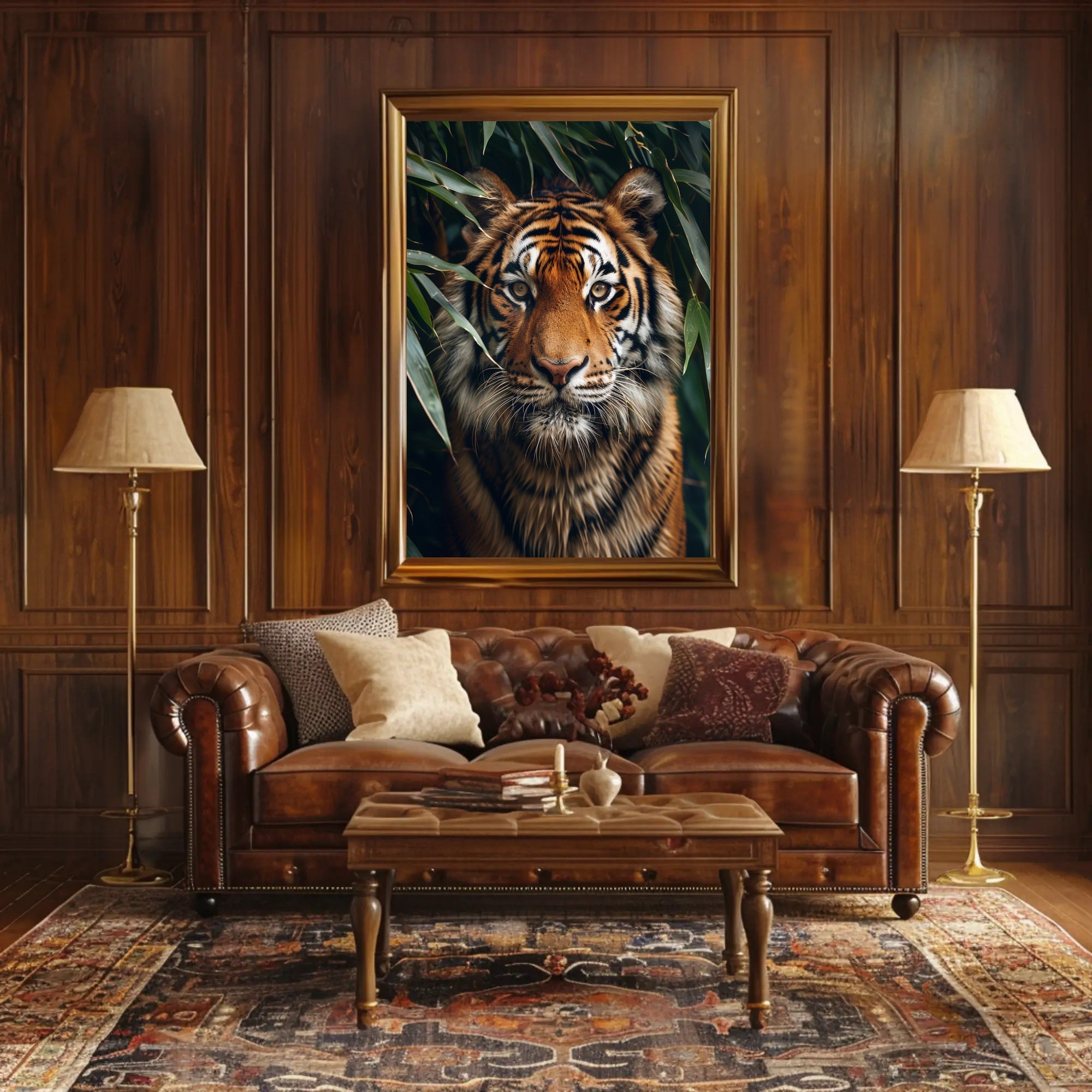 Majestic Tiger in the Wild Art Print Poster PosterGoat