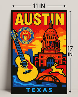 Vibrant Austin, Texas Poster PosterGoat