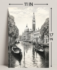 Venetian Canal A Serene Illustration Poster
