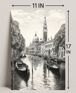Venetian Canal A Serene Illustration Poster