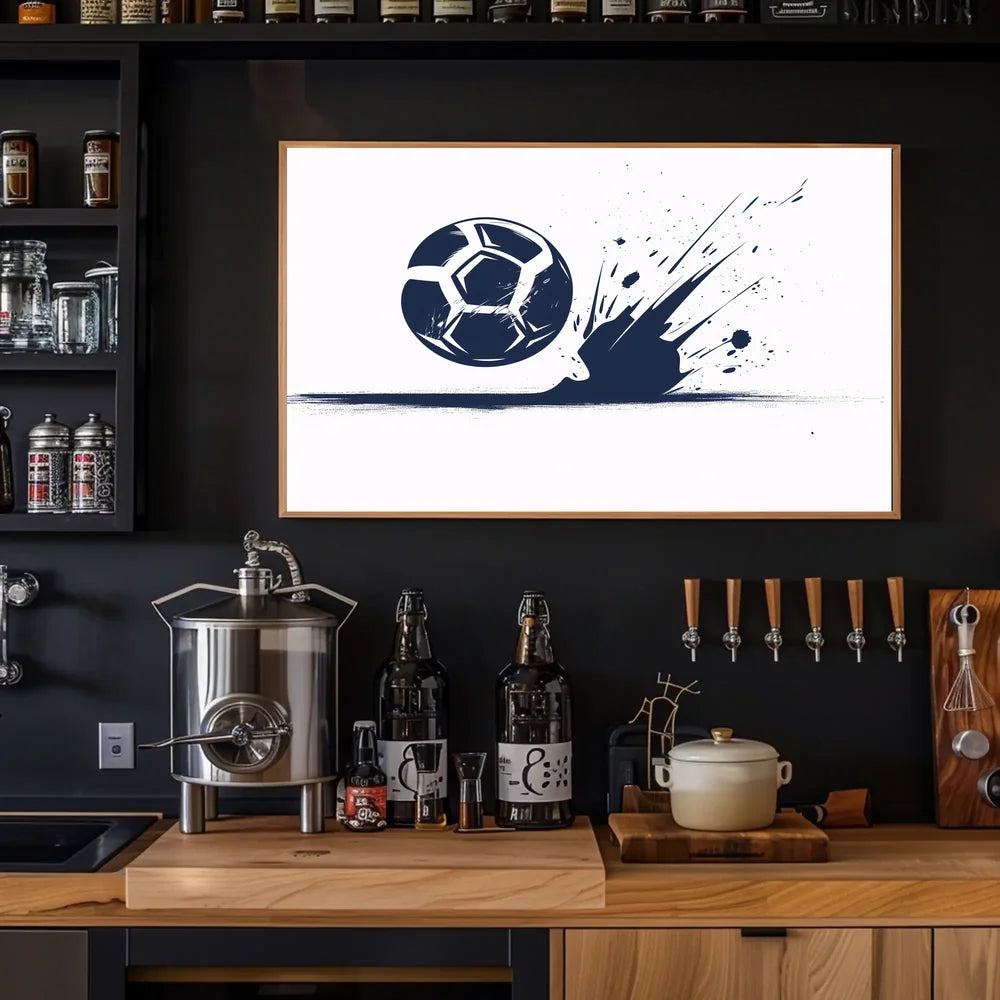 Dynamic Soccer Ball Splash Art Poster