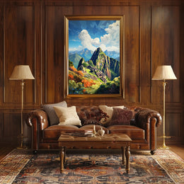 Machu Picchu Polygonal Art Adventure Cultural or Heritage Poster