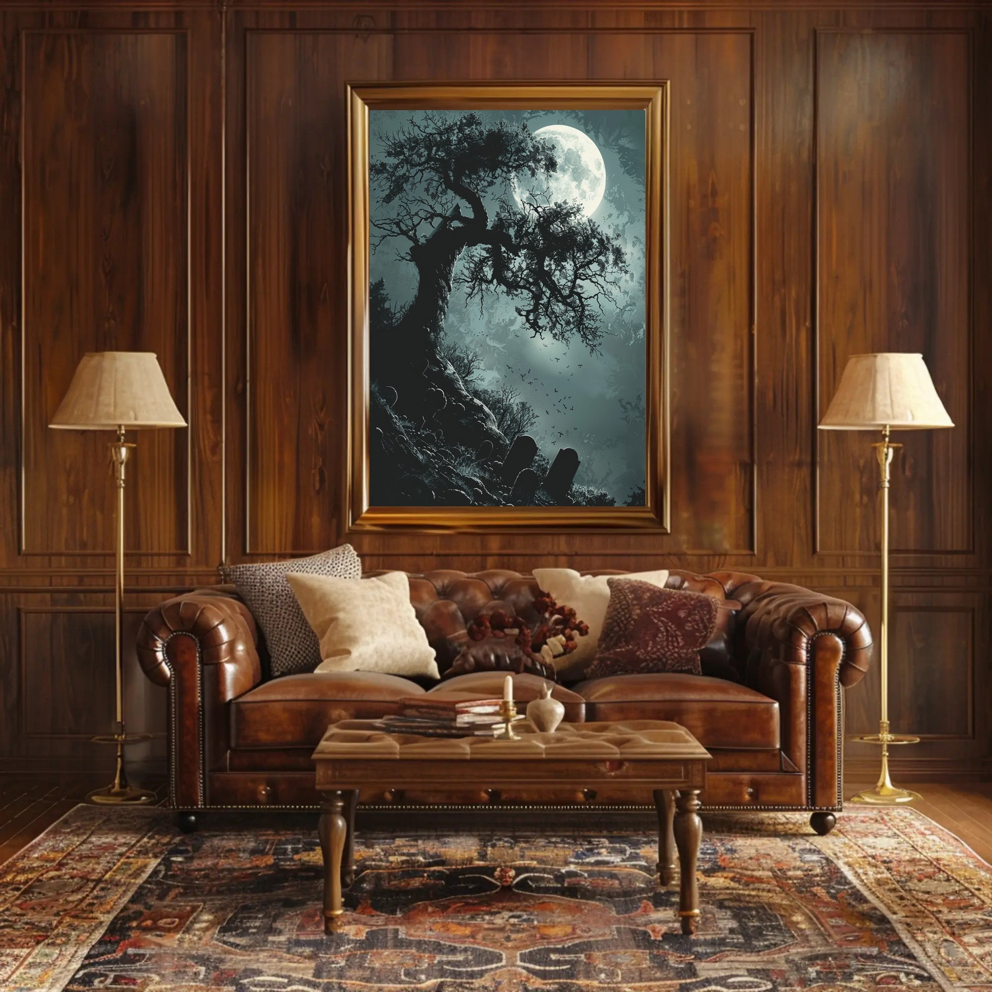 Haunting Gothic Nighttime Scene: Fantasy or Mythology Poster PosterGoat