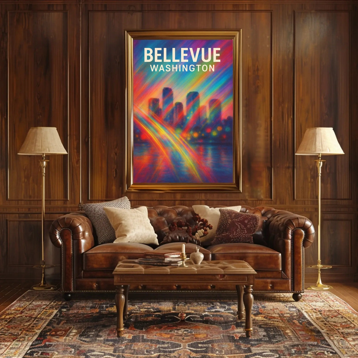 Bellevue, Washington Vibrant Cityscape Poster