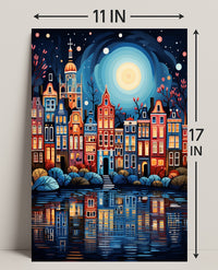 Enchanted Cityscape At Night Poster