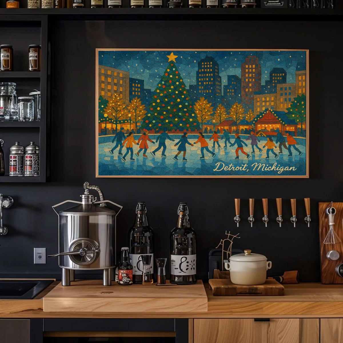 Winter Festivities in Detroit Poster