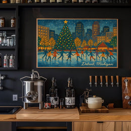Winter Festivities in Detroit Poster