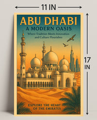 Abu Dhabi Modern Oasis Travel Poster