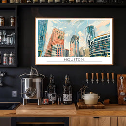 Houston Skyline Art Poster