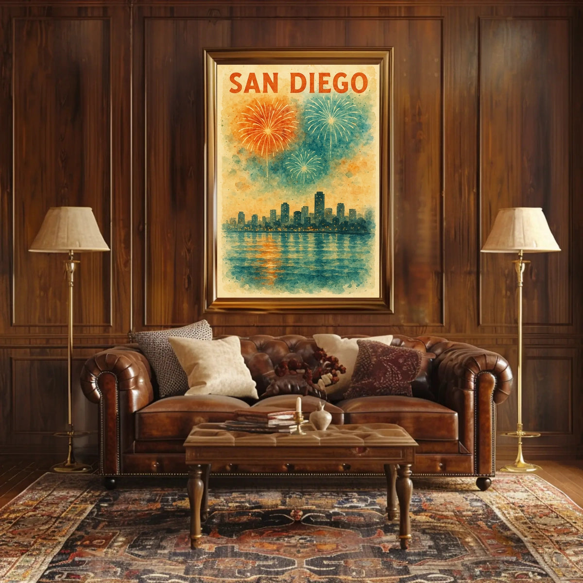 San Diego Skyline Celebration Poster
