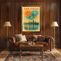 San Diego Skyline Celebration Poster