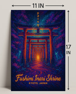 Fushimi Inari Shrine: Enchanted Pathway Fantasy Poster
