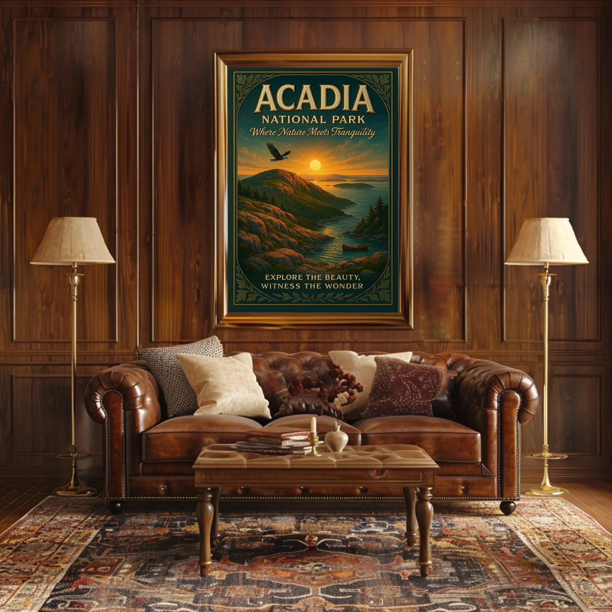 Serene Sunset Over Acadia National Park Landscape Poster