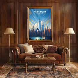 New York City Skyline Poster Modern Wall Art