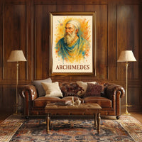 Archimedes Watercolor Portrait: Ancient Greek Inspiration Poster