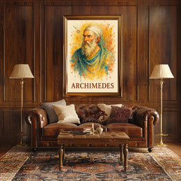 Archimedes Watercolor Portrait: Ancient Greek Inspiration Poster