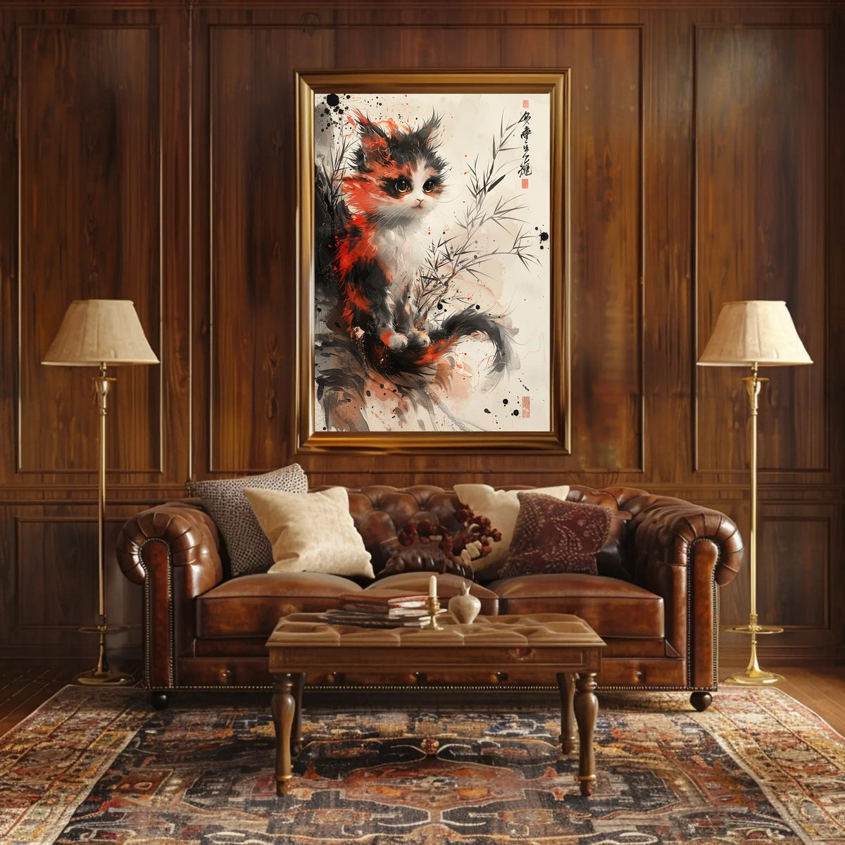 Whimsical Calico Cat Poster