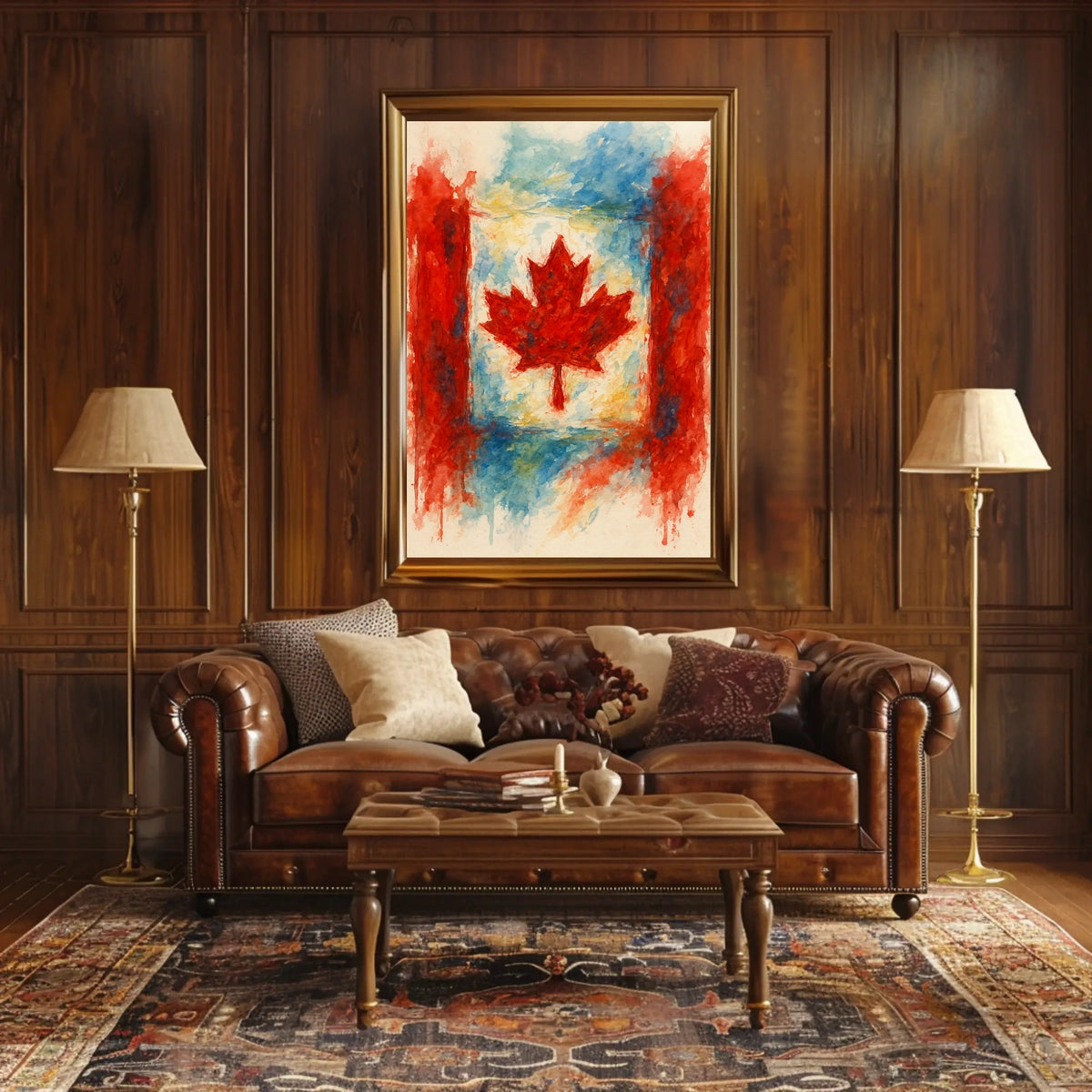 Canadian Maple Leaf Watercolor Poster