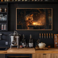 Blacksmith Craftsmanship in Historical Forge Art Poster