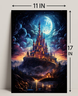 Enchanted Moonlit Castle Poster