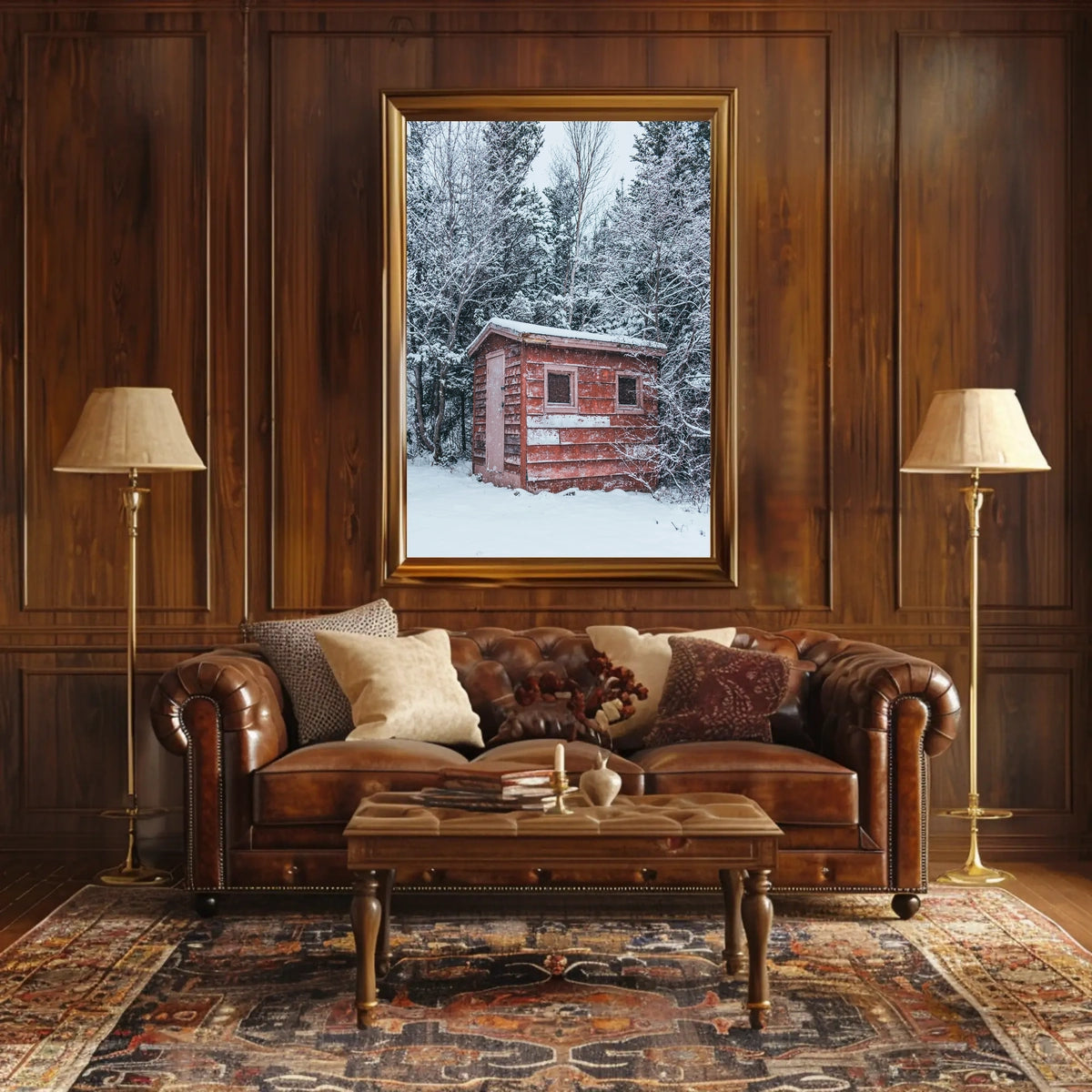 Winter Cabin In The Woods Poster