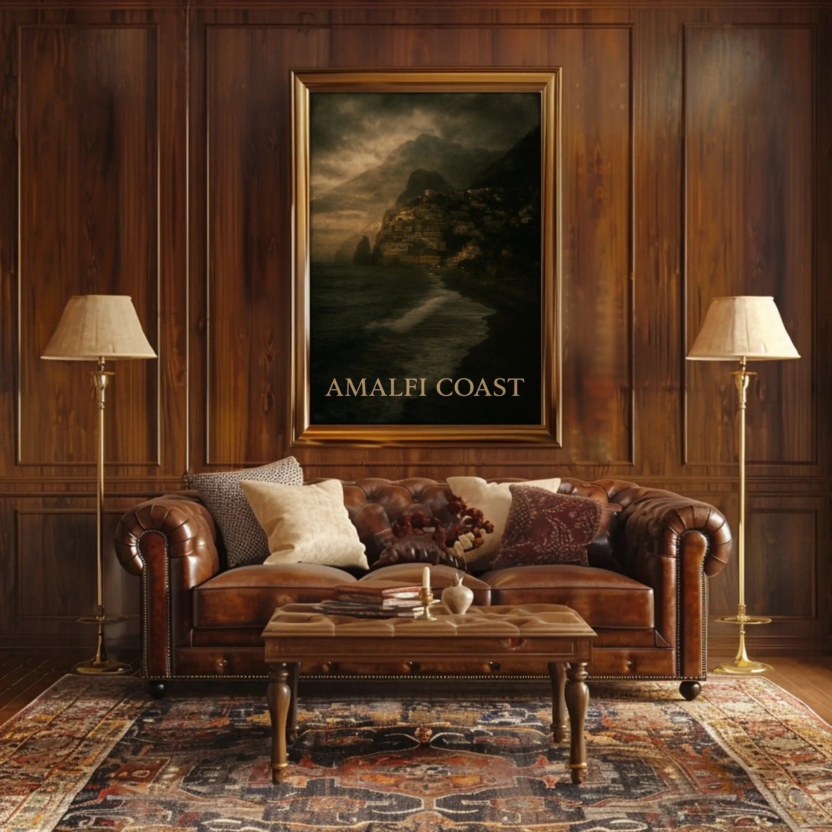 Amalfi Coast Poster Wall Art 18x24 Cliffside Mediterranean