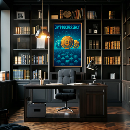 Cryptocurrency Futuristic Digital Tech Poster