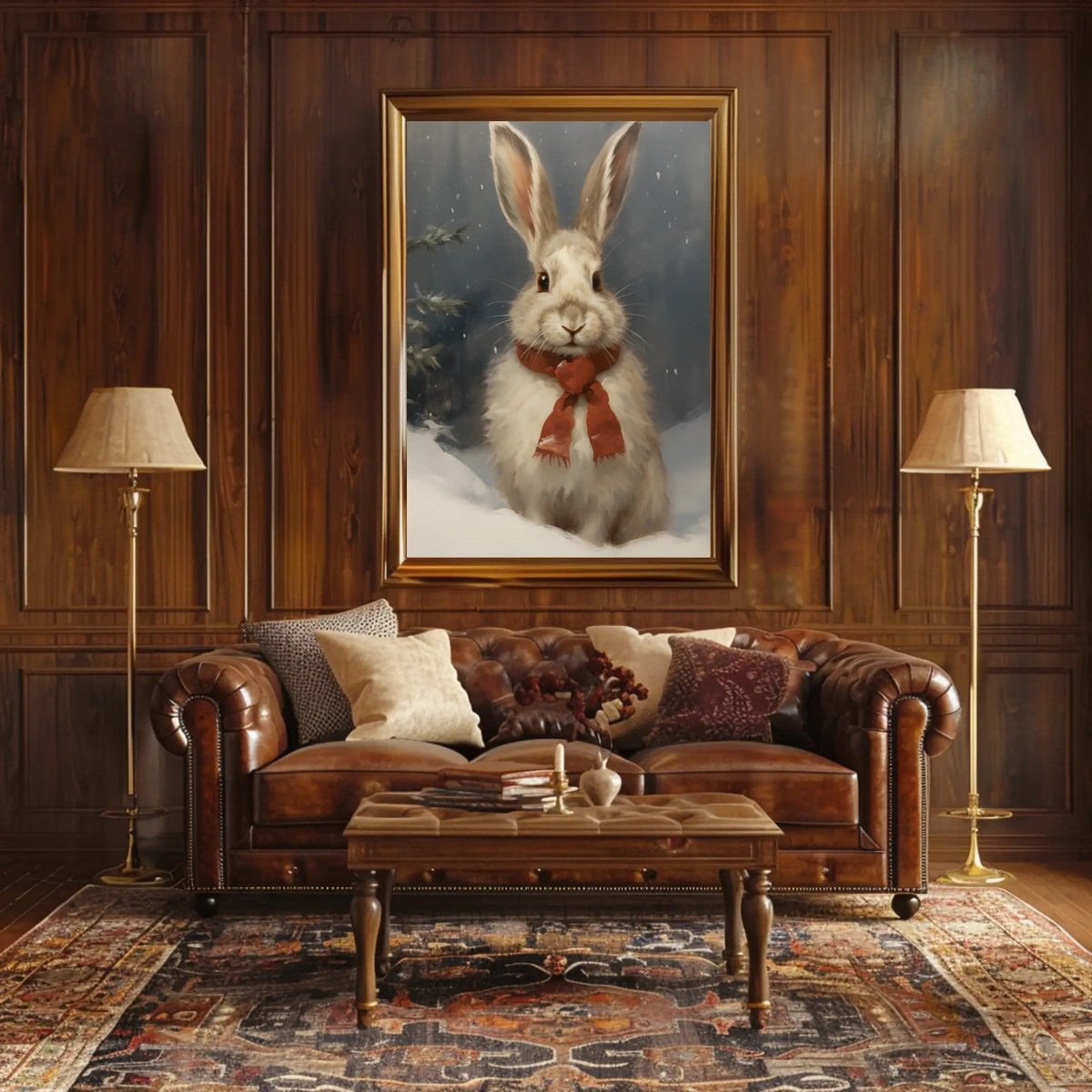 Winter Bunny Portrait Poster