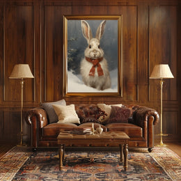 Winter Bunny Portrait Poster