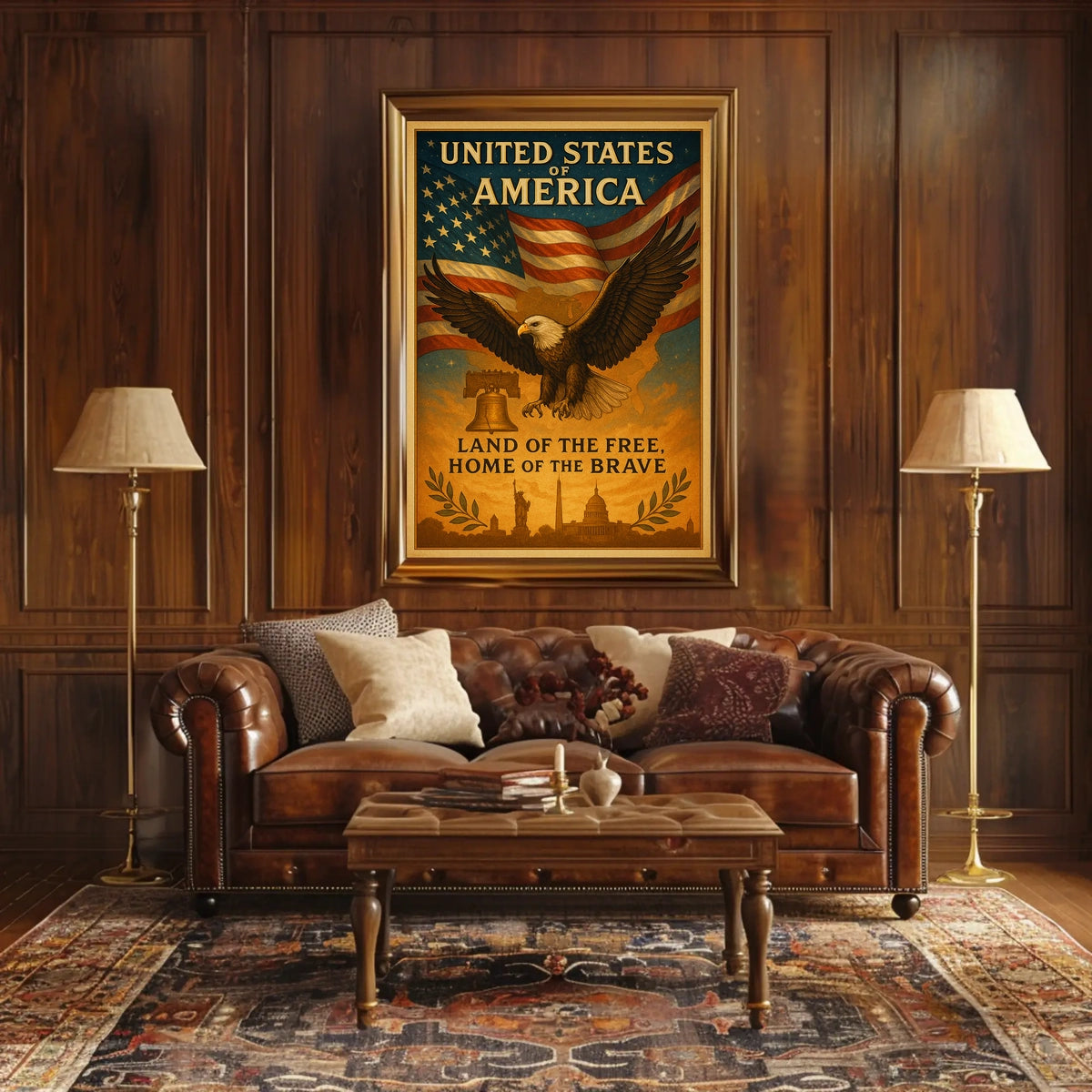 United States of America Land of the Free Poster