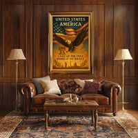 United States of America Land of the Free Poster