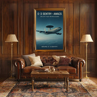 E-3 Sentry AWACS Military Aircraft Vintage Poster