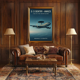 E-3 Sentry AWACS Military Aircraft Vintage Poster