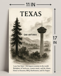 Texas The Lone Star State Poster PosterGoat