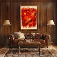 Abstract Chinese Flag Abstract Poster