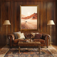 Sunset Ride Deserts Travel Poster