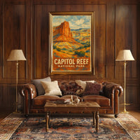 Capitol Reef National Park Breathtaking Desert Vistas Travel Inspired Wanderlust Decor Poster