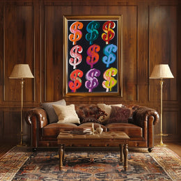 Dollar Sign Pop Art Poster Modern Bright Money Wall Art