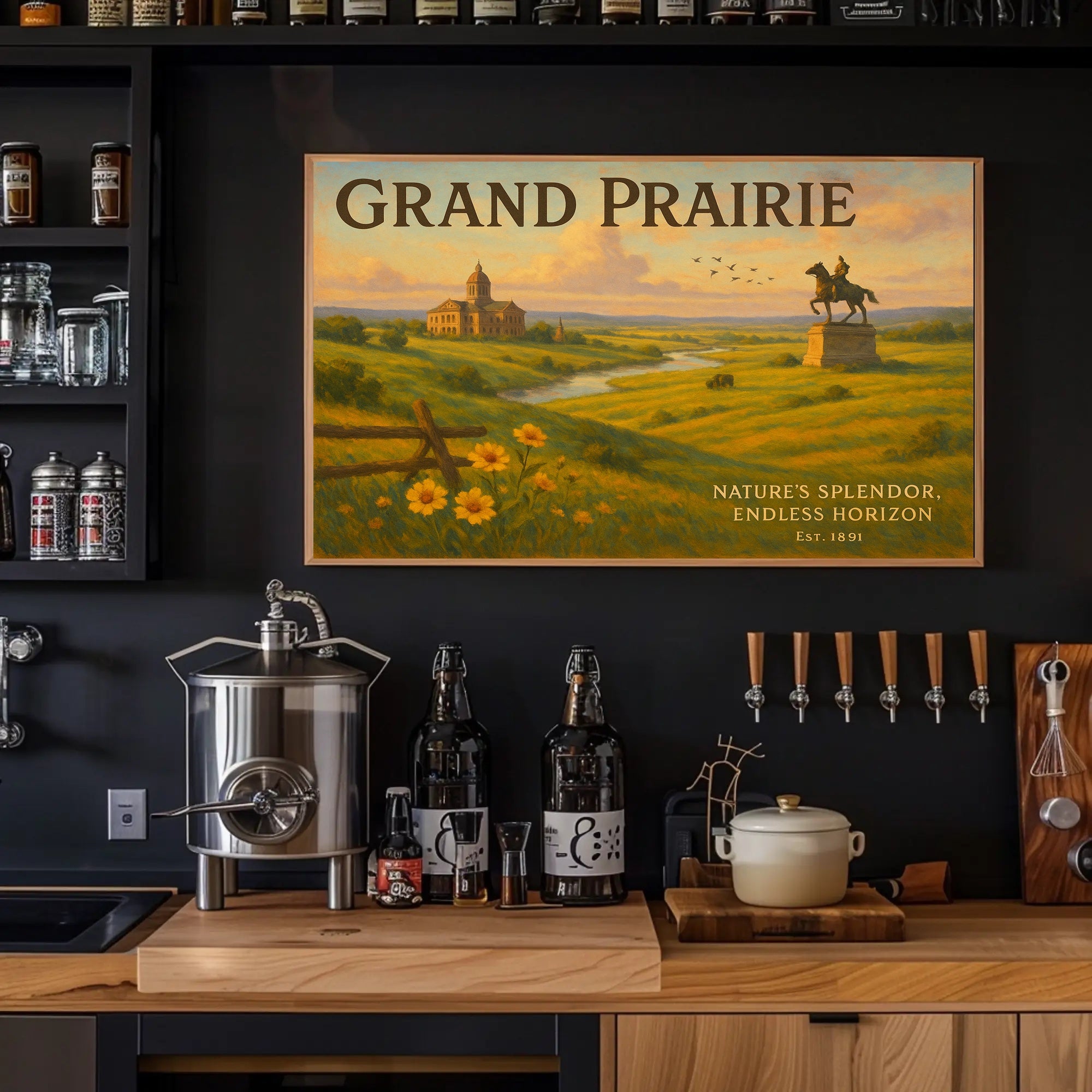Grand Prairie Travel Poster Art Print