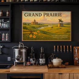 Grand Prairie Travel Poster Art Print