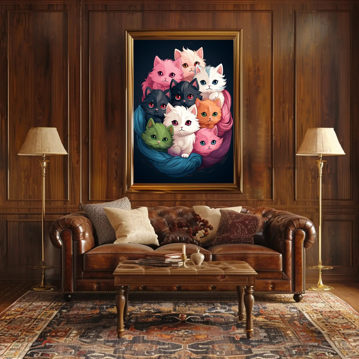 Colorful Kittens In A Cozy Nest Poster