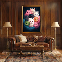 Colorful Kittens In A Cozy Nest Poster