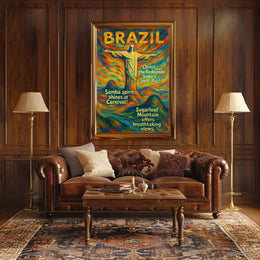Brazilian Carnival Vibes: Rio Landmarks Art Poster