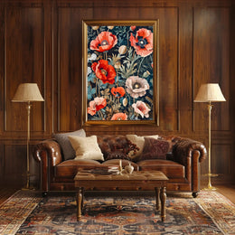 Vibrant Poppies Botanical Floral Poster Art Print