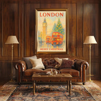 London Christmas Scene Poster