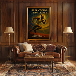 Jesse Owens Vintage Olympic Triumph Poster Art