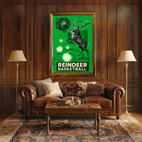 Reindeer Basketball Poster