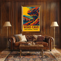 Wind Cave National Park Adventure Vintage Explorer Poster