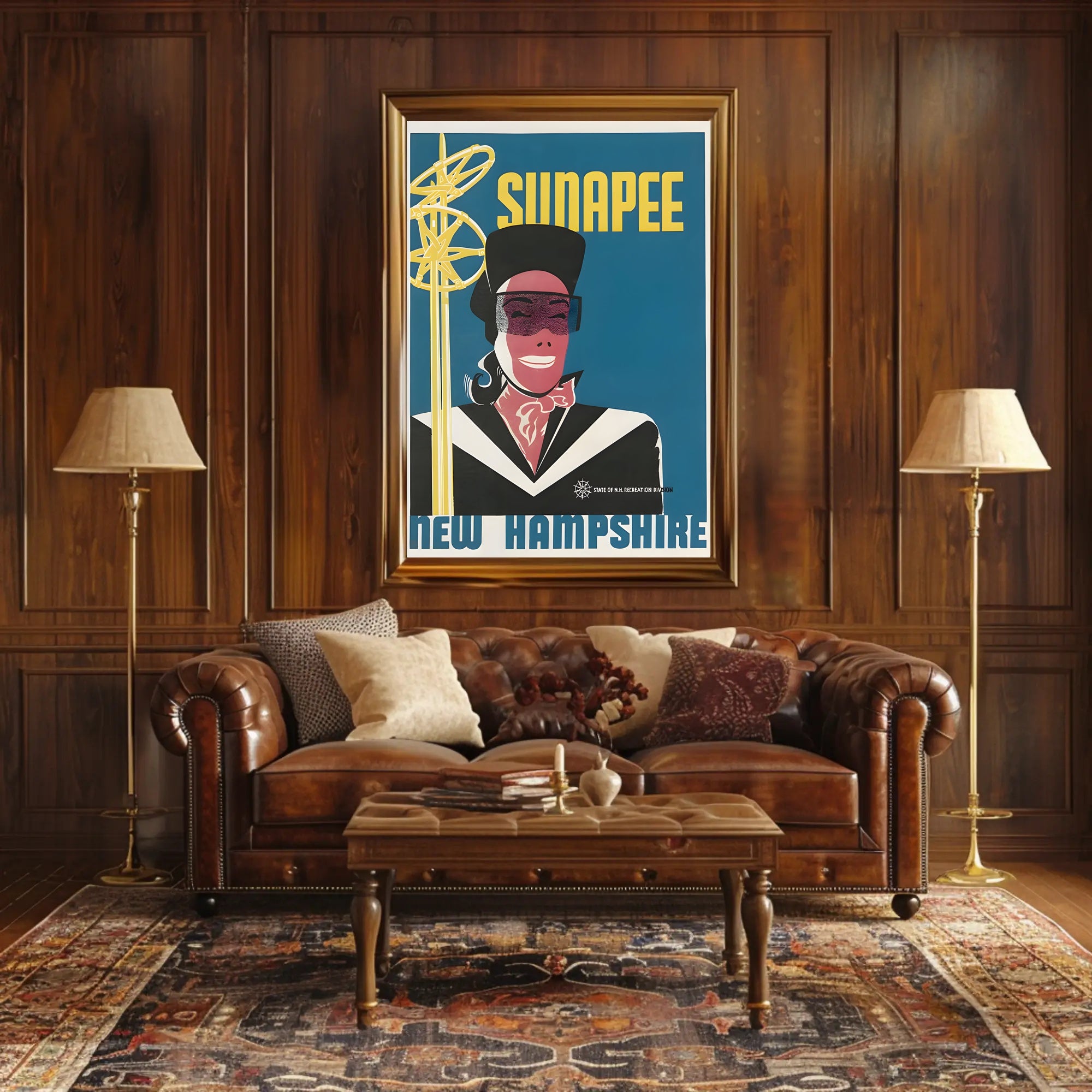 Vintage Sunapee Skiing Travel Poster PosterGoat